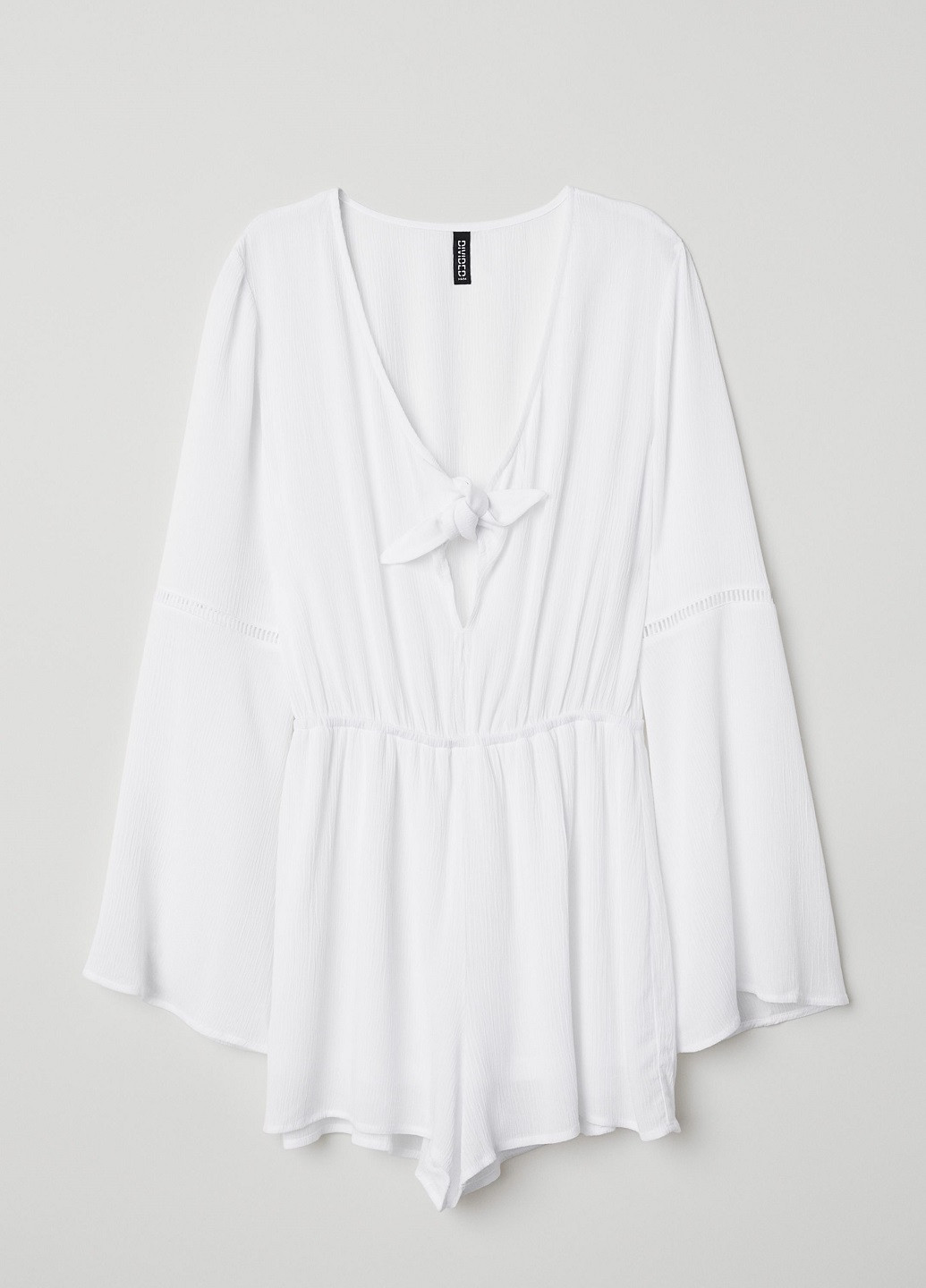 Комбінезон H&M комбінезон-шорти однотонний білий кежуал віскоза