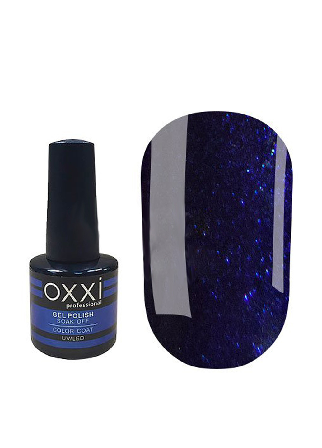 Гель-лак для ногтей №054 (темный фиолетовый с голубым микроблеском), 8 мл OXXI (82321652)