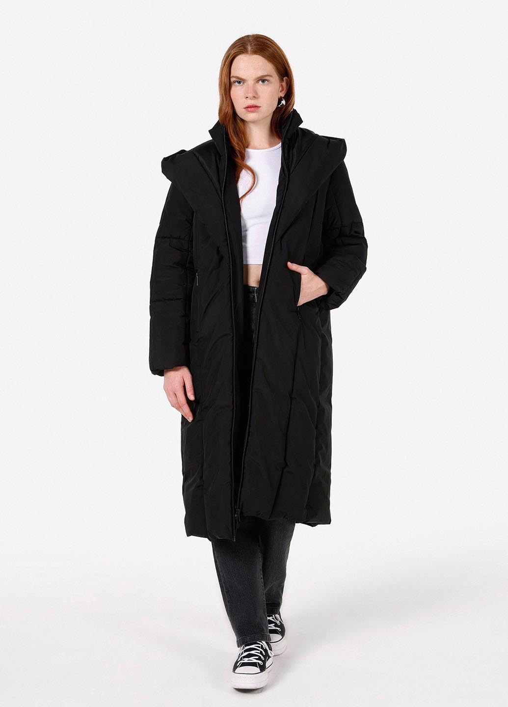 Черная зимняя куртка куртка-пальто Colin's