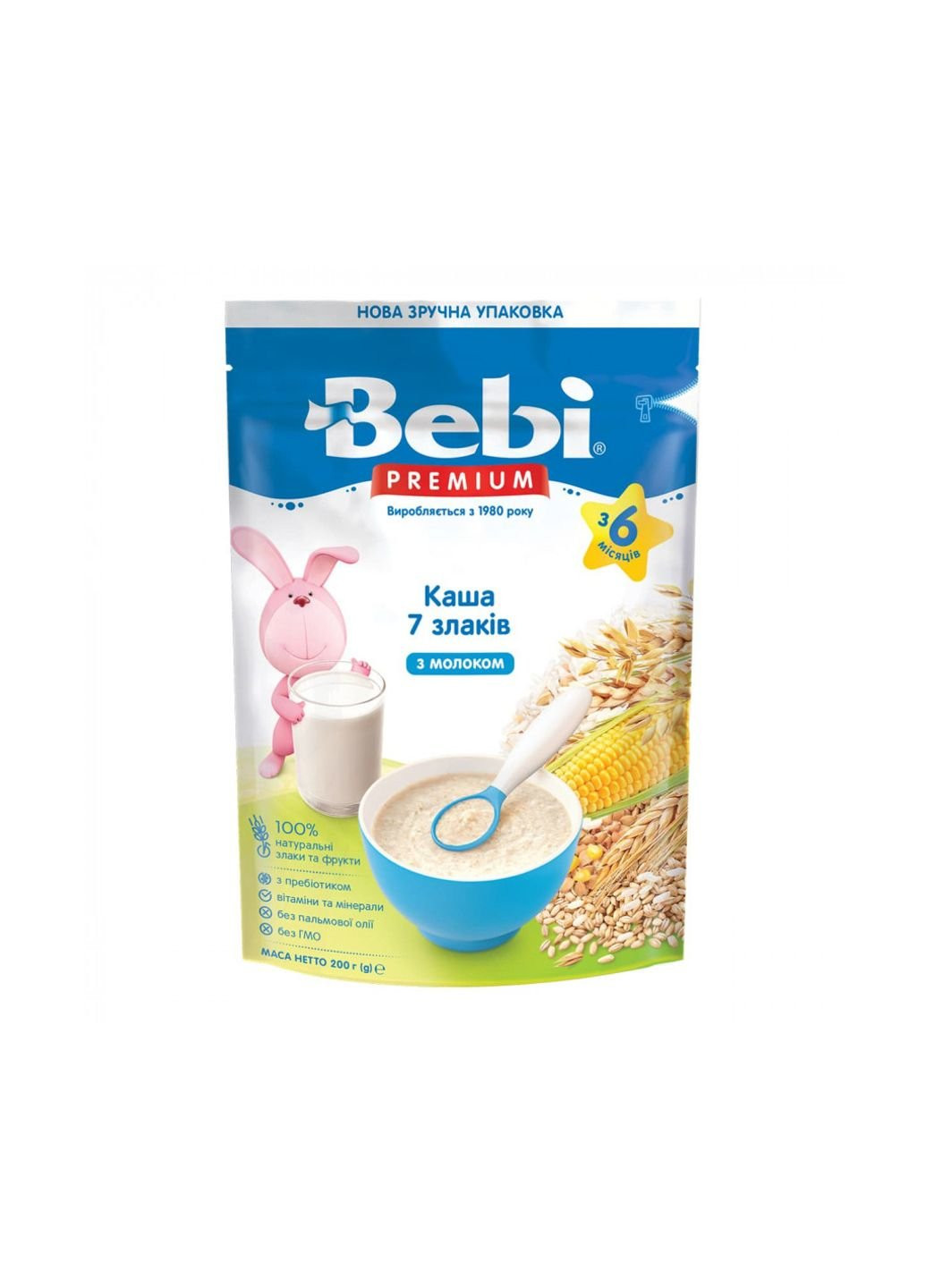 Дитяча каша Premium молочна 7 злаків +6 міс. 200 г (1105062) Bebi (254084466)