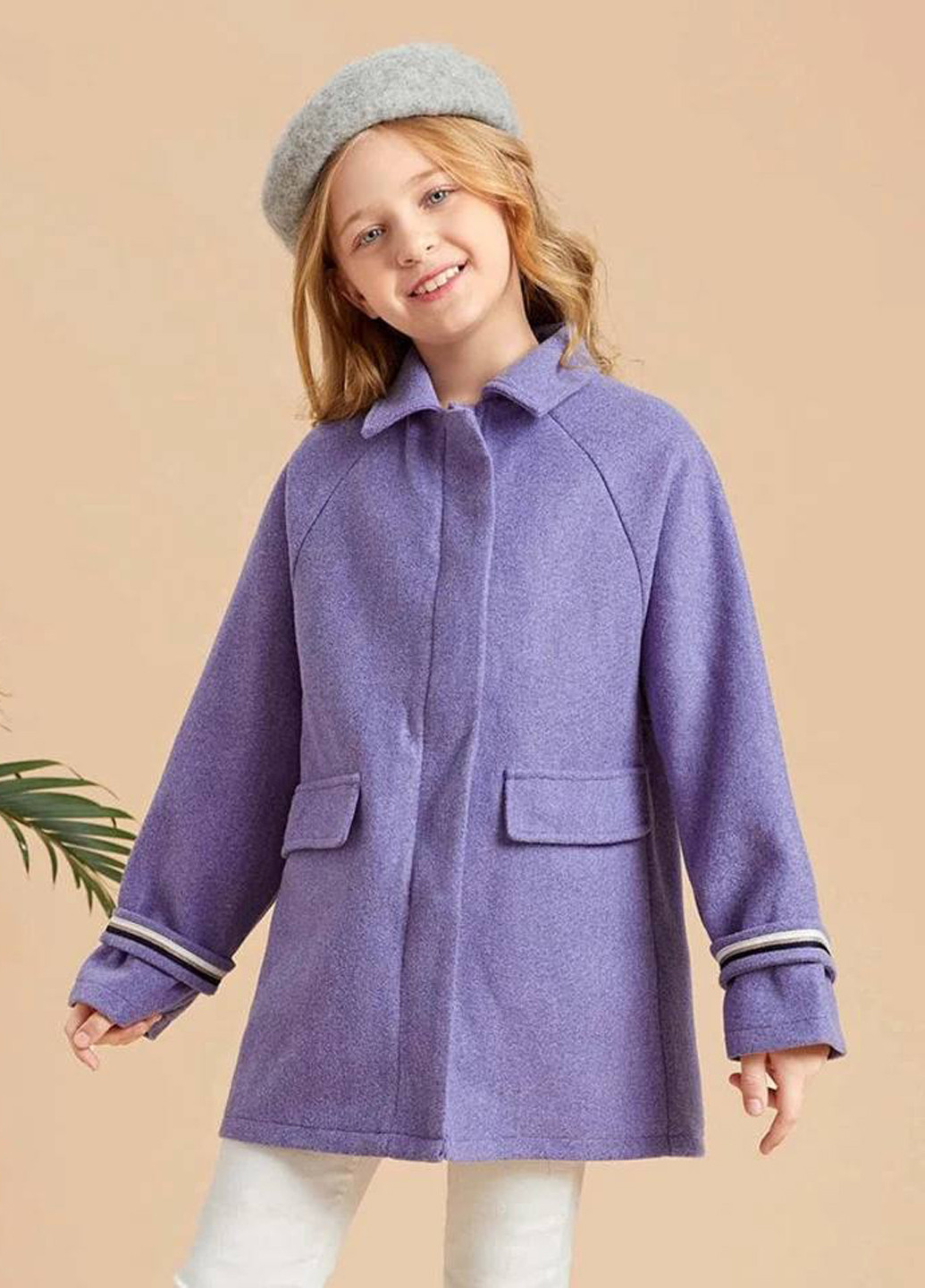 Фиолетовое демисезонное Пальто однобортное SHEIN