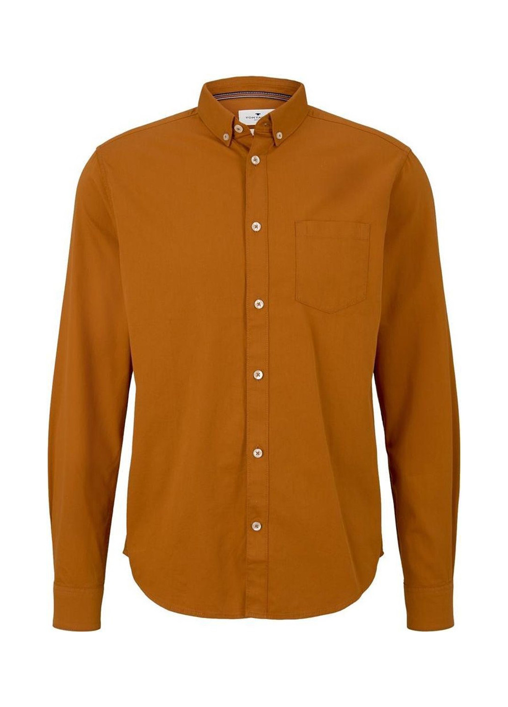 Оранжевая кэжуал рубашка однотонная Tom Tailor