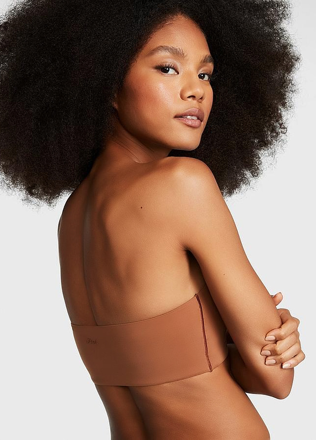 Коричневий топ бюстгальтер Victoria's Secret без кісточок поліамід