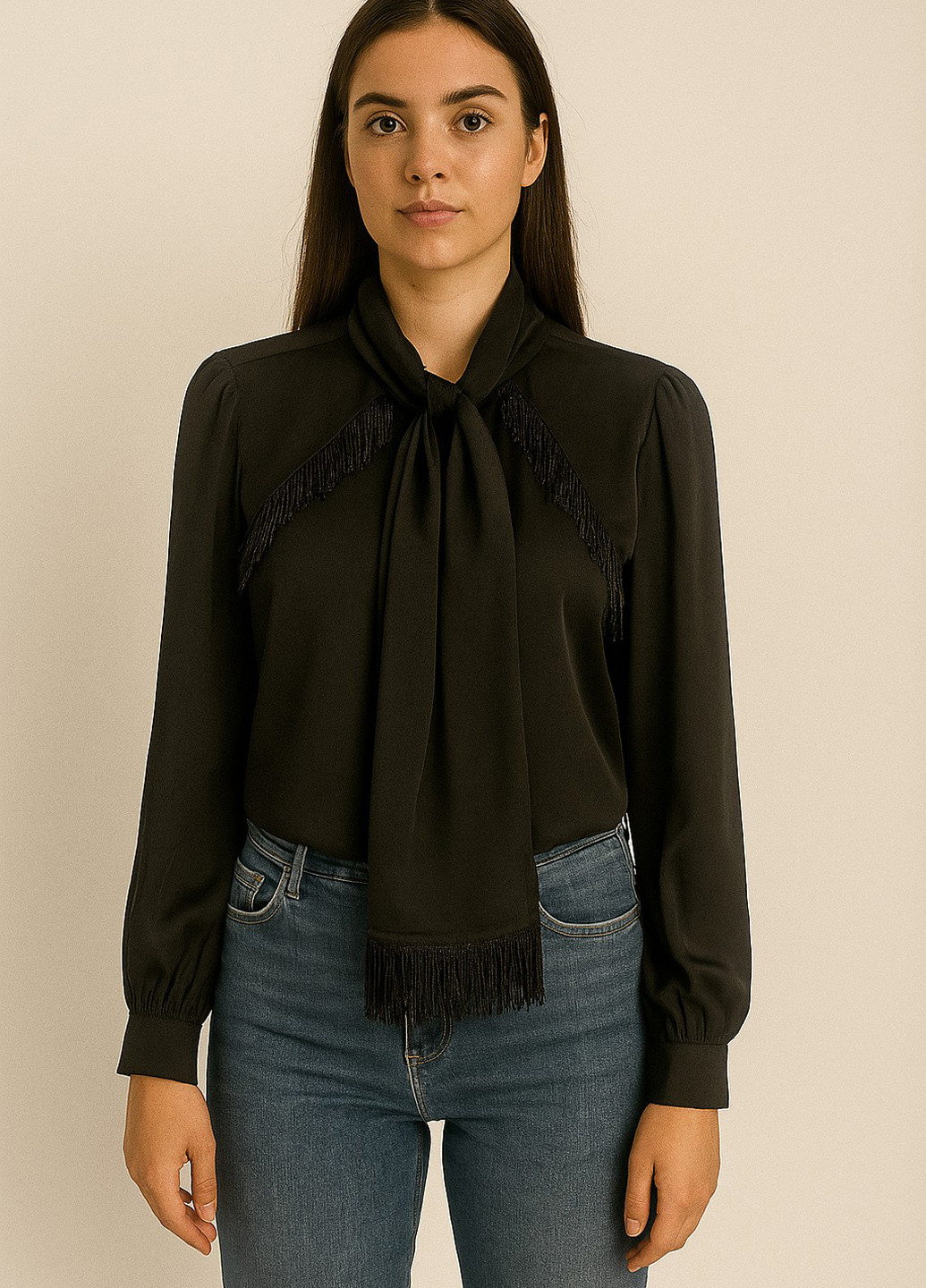 Чорна блуза Sassofono