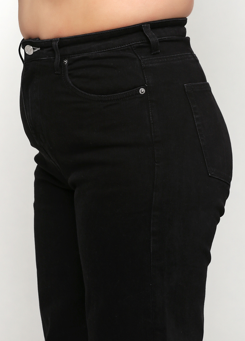 Джинси Weekday кльош однотонні чорні джинсові бавовна