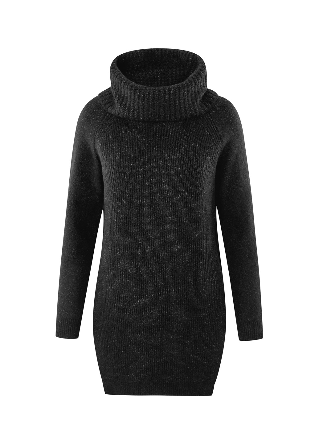 Черный зимний свитер хомут Oodji