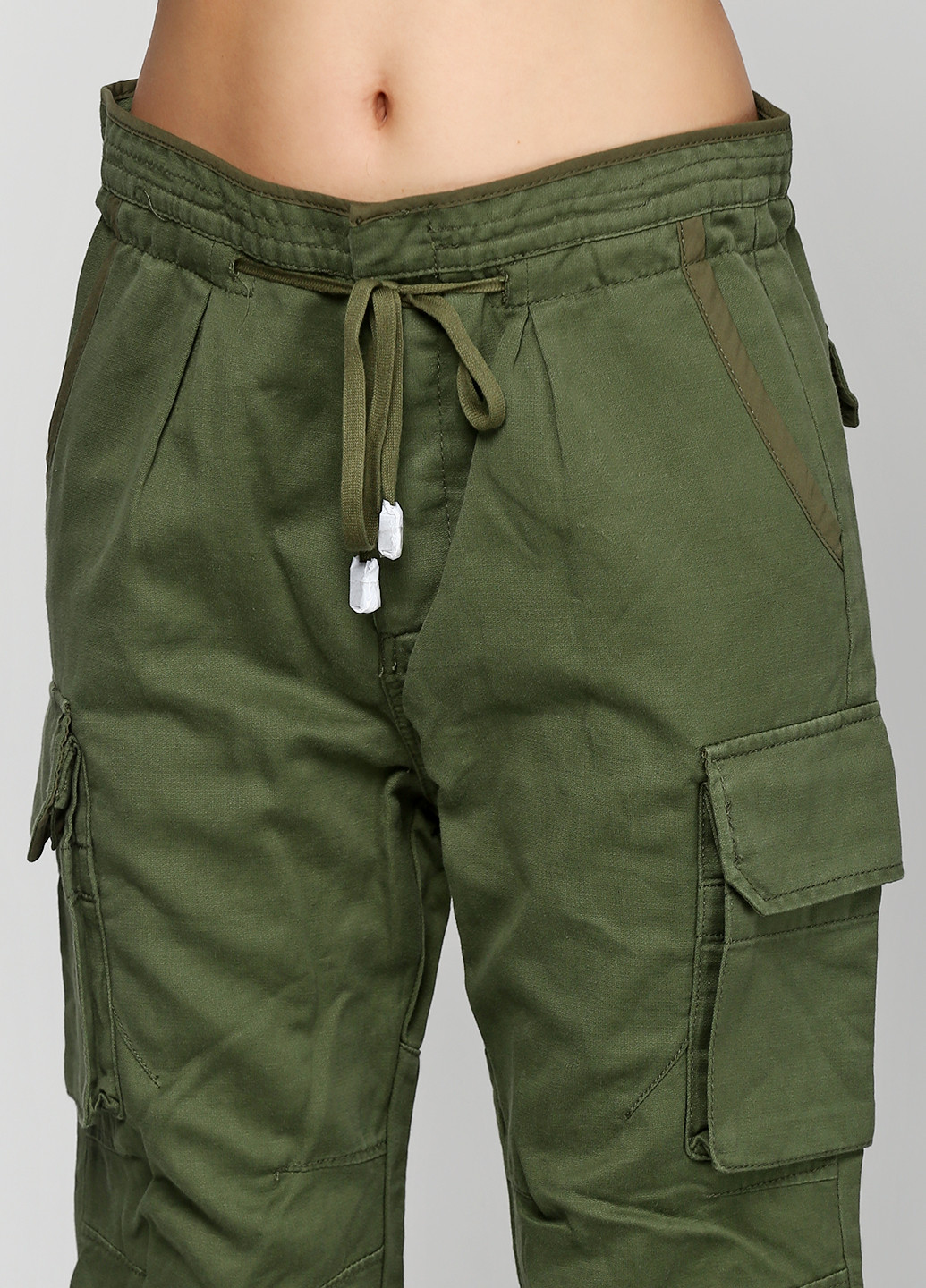 Зеленые кэжуал демисезонные зауженные брюки Stefanel