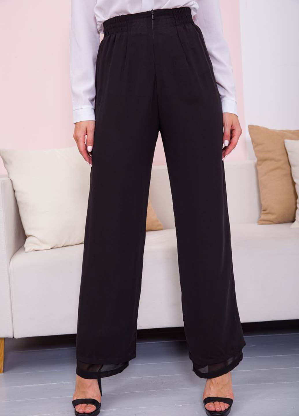 Черные кэжуал демисезонные палаццо брюки Ager