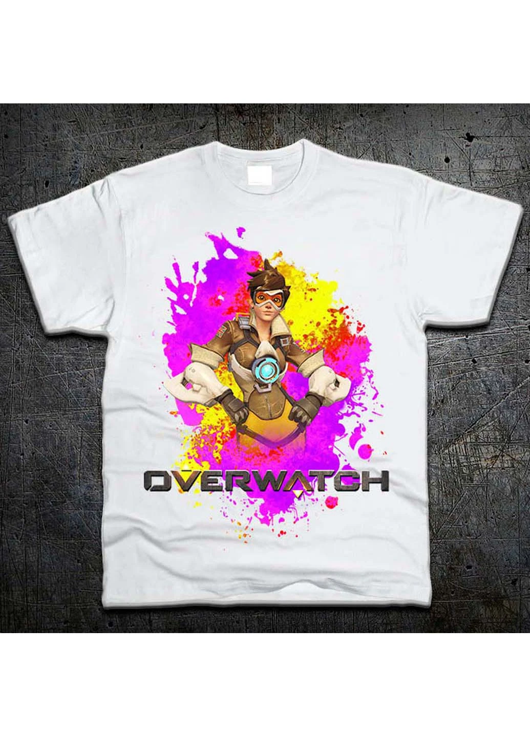 Біла футболка Fruit of the Loom Трейсер Овервотч Tracer Overwatch
