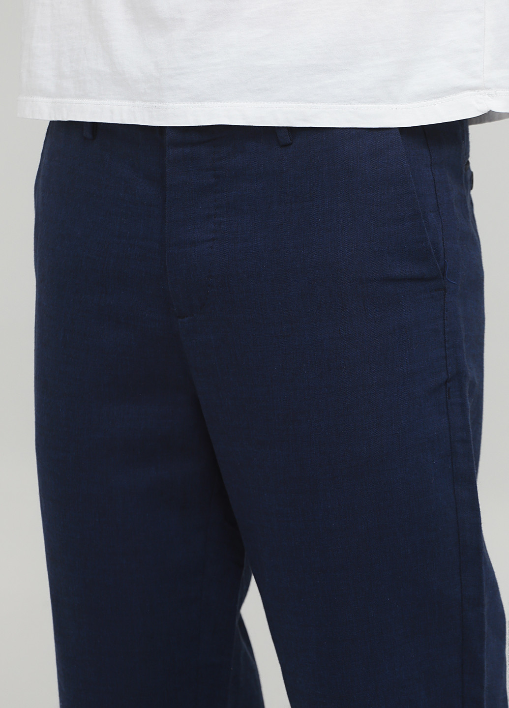 Темно-синие кэжуал демисезонные зауженные, укороченные брюки Jack & Jones