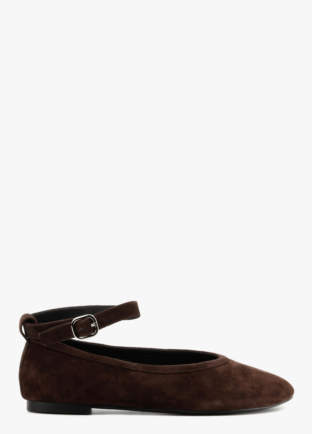 Женские балетки Le'BERDES | коричневые однотонные без декора натуральная замша (370483565)