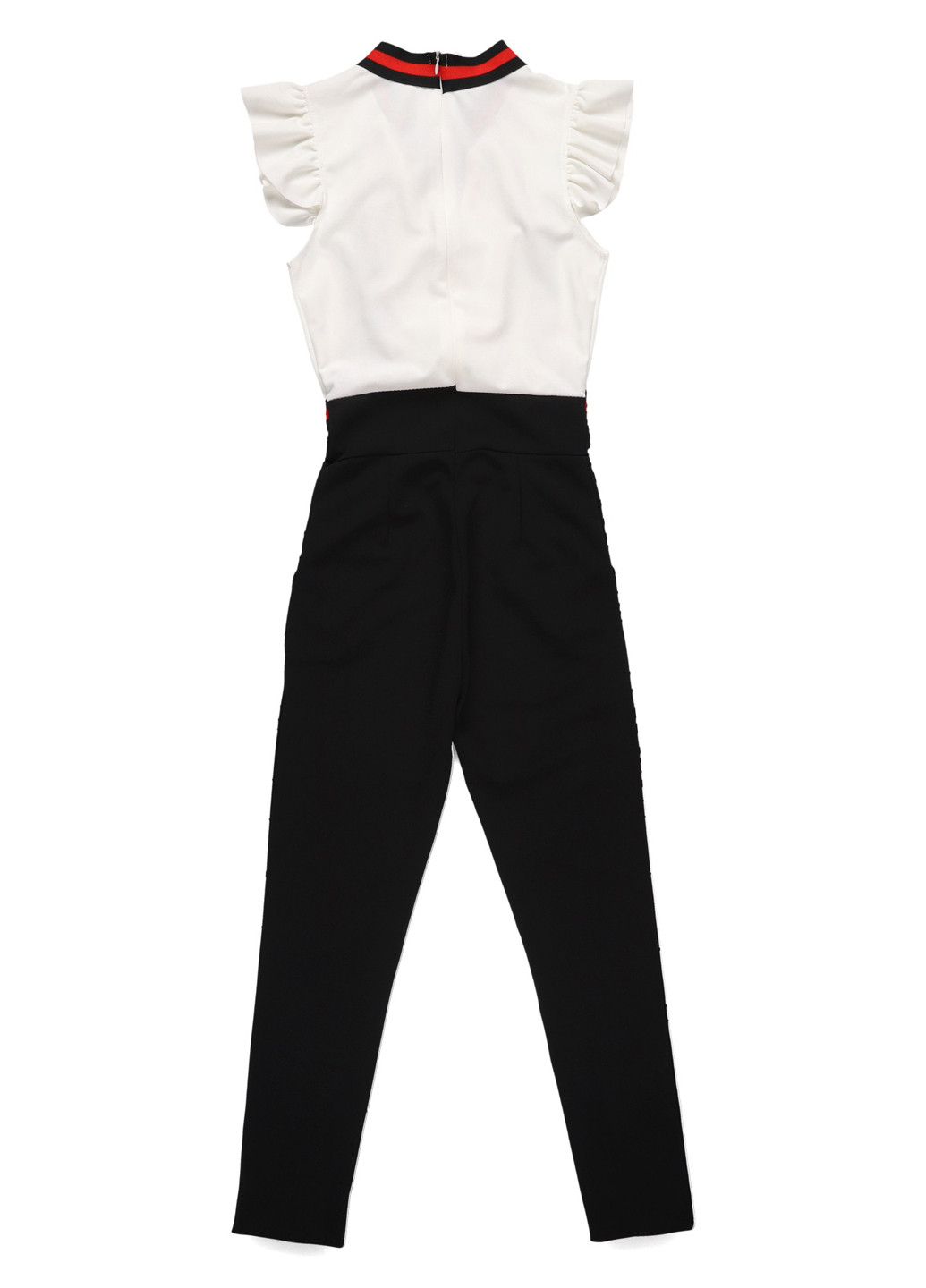 Комбінезон Made in Italy комбінезон-брюки колор блок чорно-білий кежуал поліестер