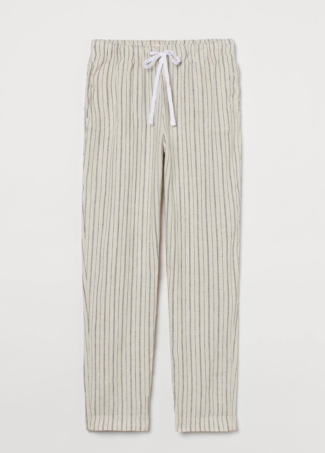 Светло-бежевые кэжуал летние зауженные брюки H&M