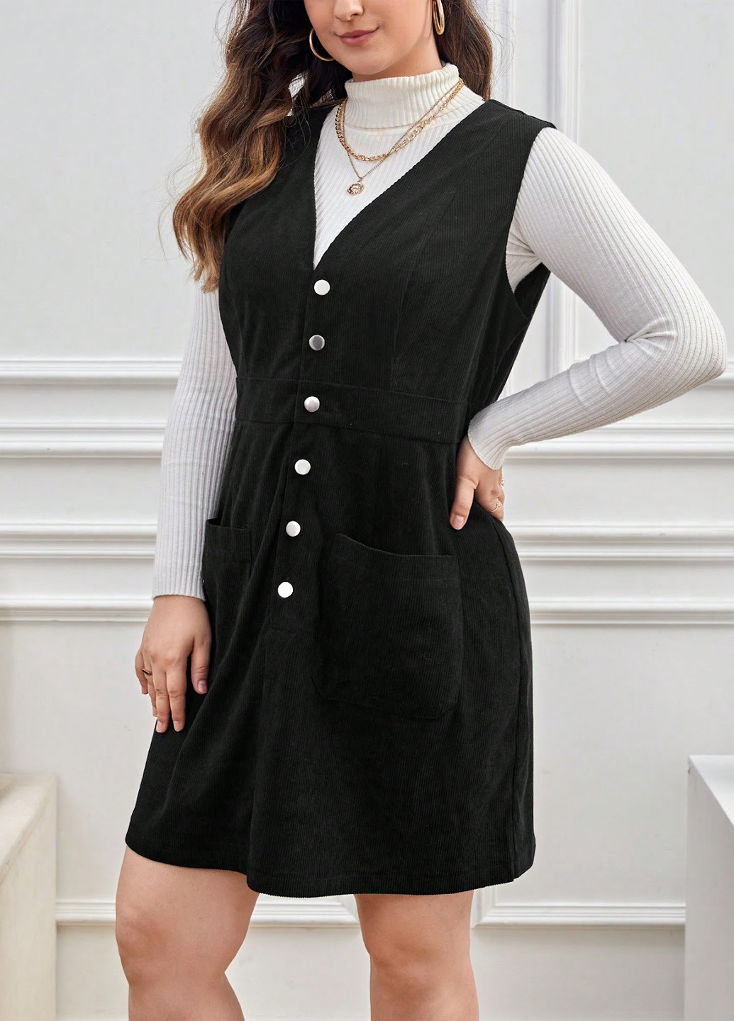 Демисезонный женский сарафан SHEIN однотонный