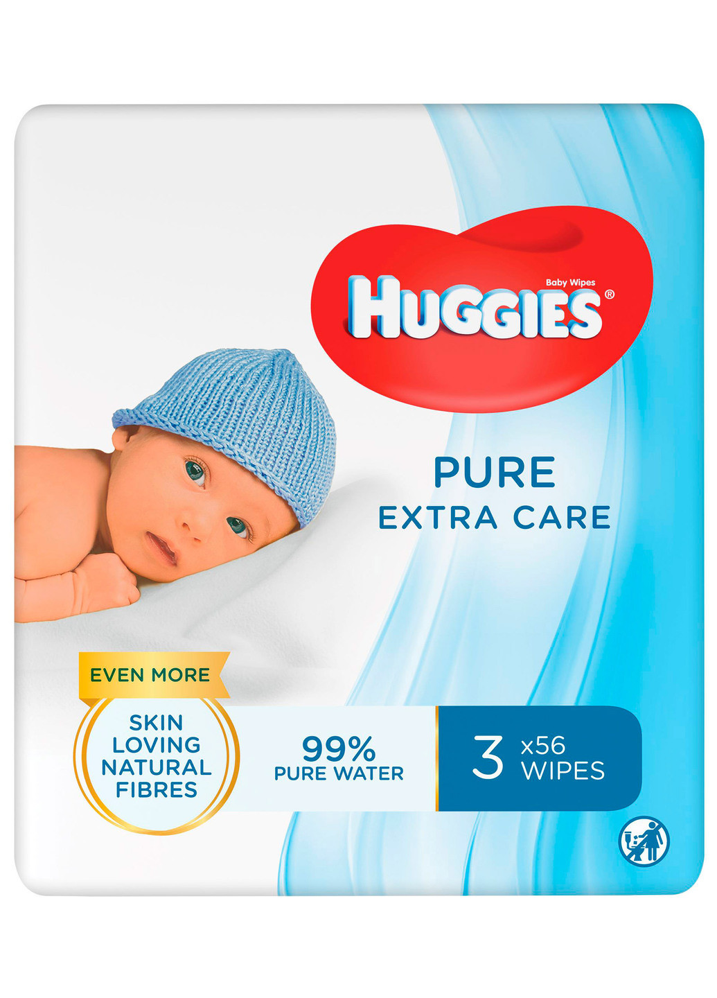 Серветки вологі 3х56 шт Huggies (230482905)