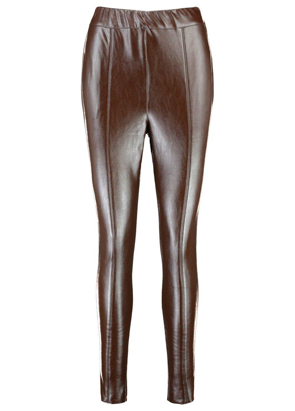 Темно-коричневые кэжуал демисезонные зауженные брюки Boohoo