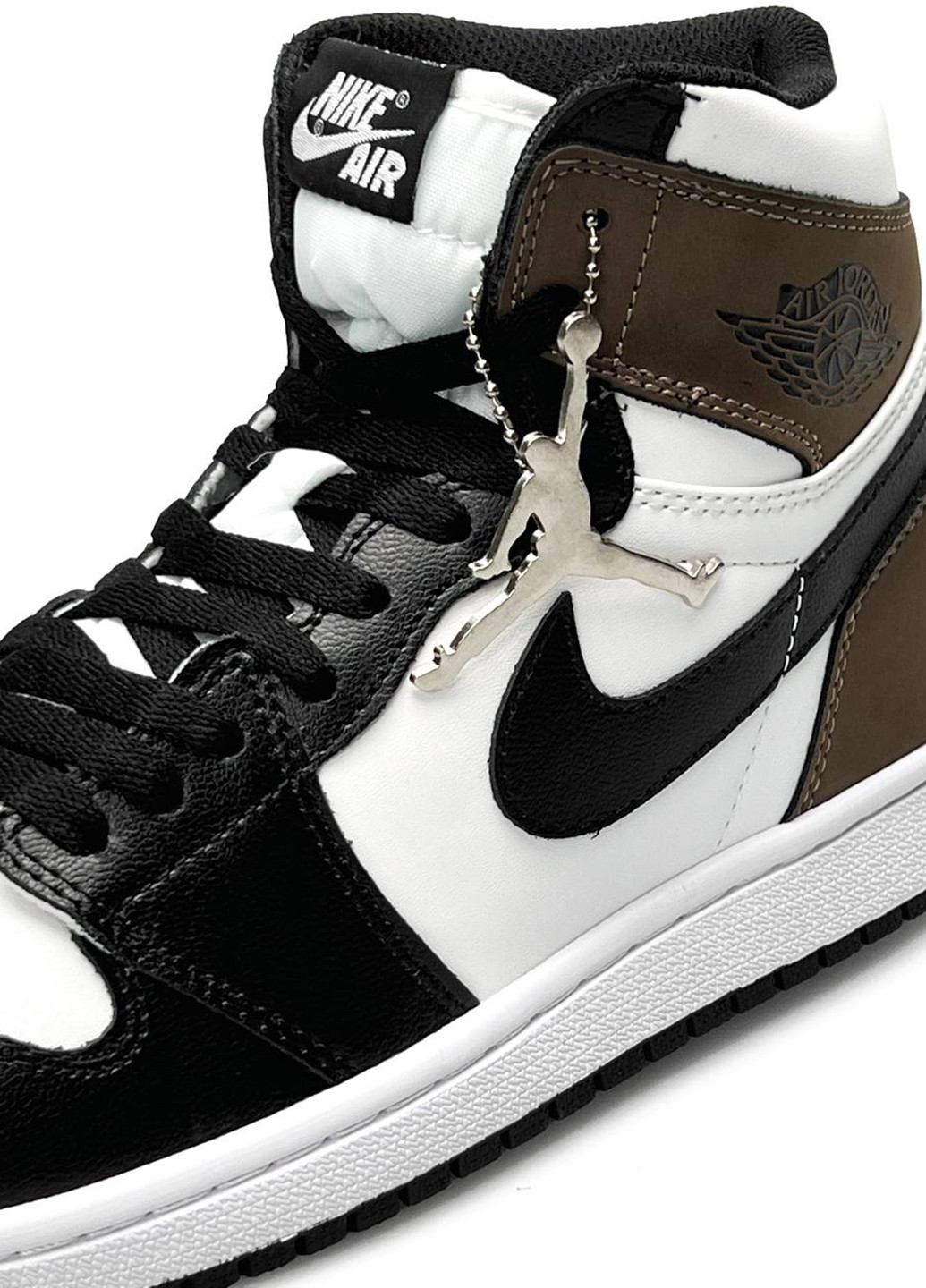 Цветные всесезонные кроссовки Nike Air Jordan High Black White Khaki