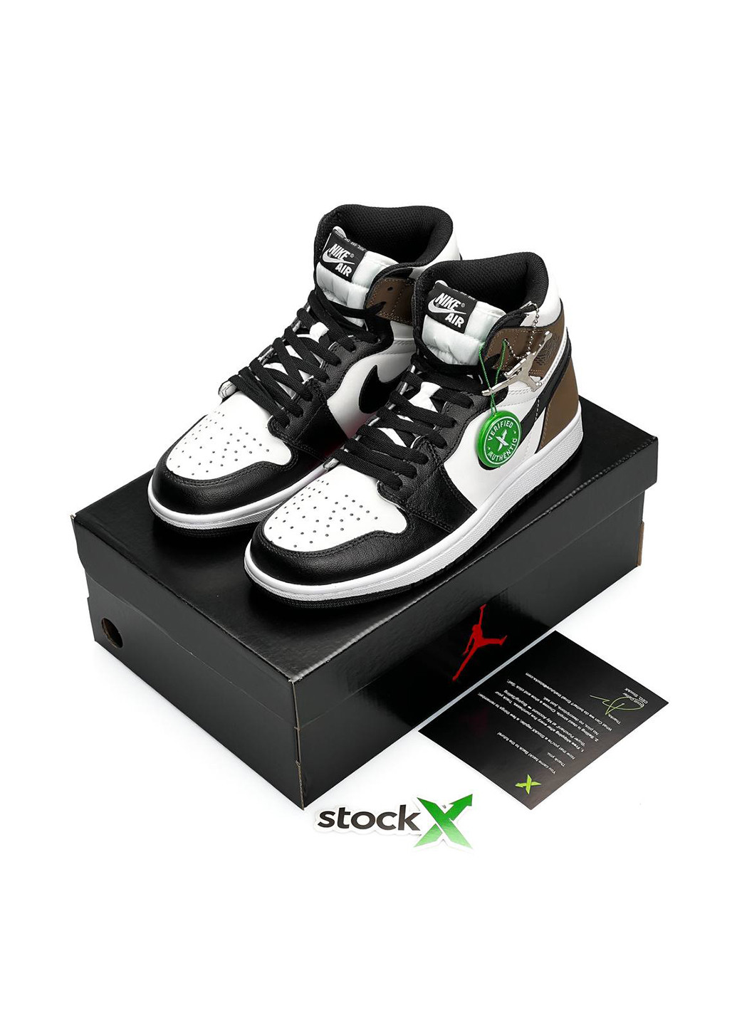Комбіновані всесезон кросівки Nike Air Jordan High Black White Khaki