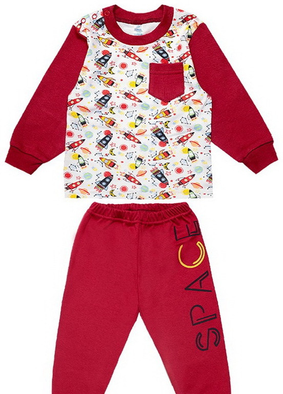 Красная всесезон детская пижама для мальчика pgm-19-2 Габби