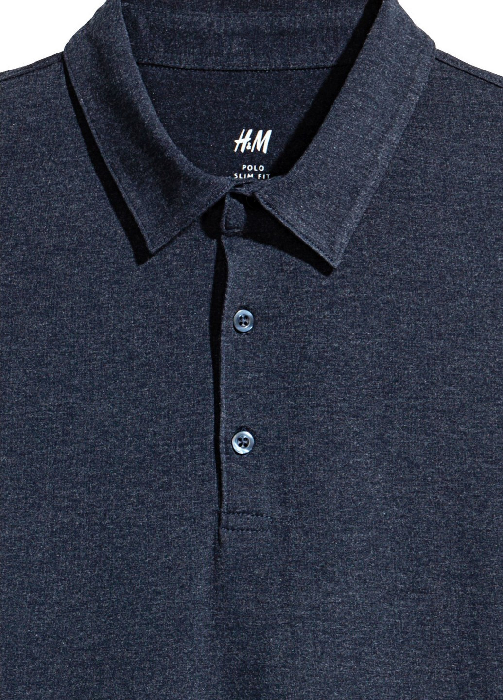 Темно-синяя женская футболка-поло H&M