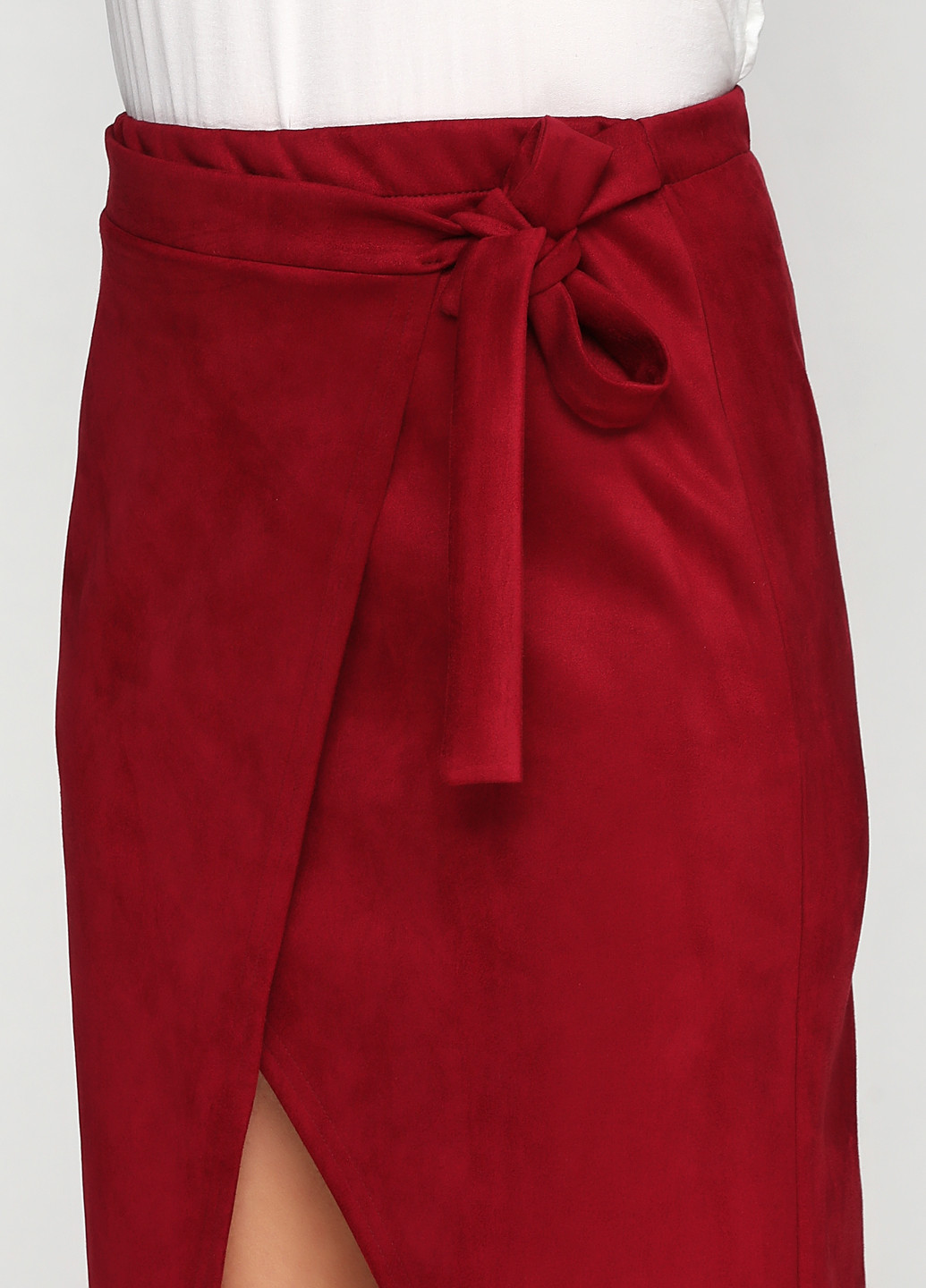 Бордовая кэжуал однотонная юбка Majaly миди