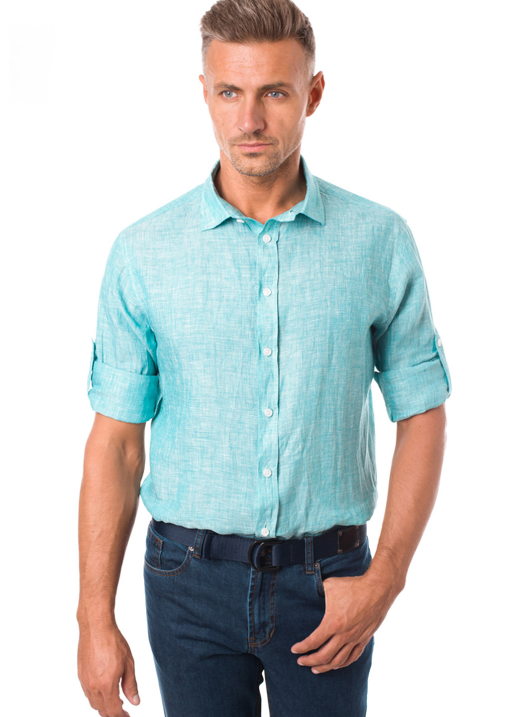 Голубой кэжуал рубашка Gregory Arber с длинным рукавом