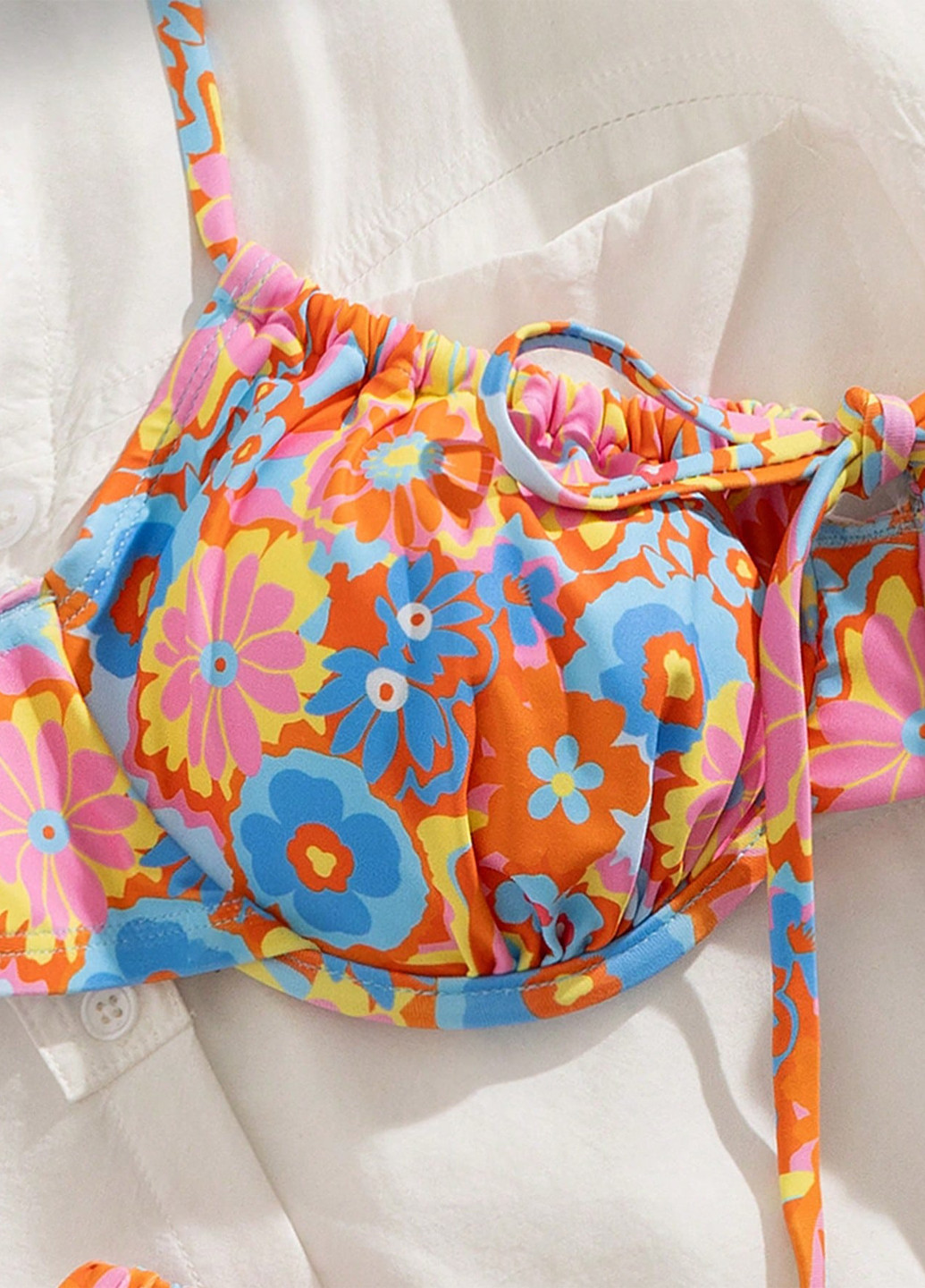 Комбинированный летний купальник (лиф, трусики) бикини, раздельный SHEIN