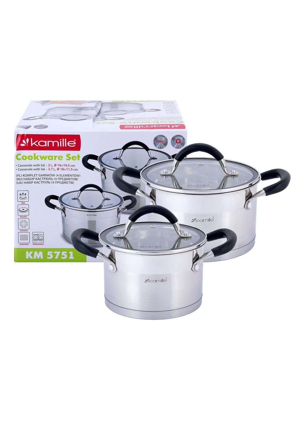 Набір каструль KM-5751 4 предмети Kamille (253528044)