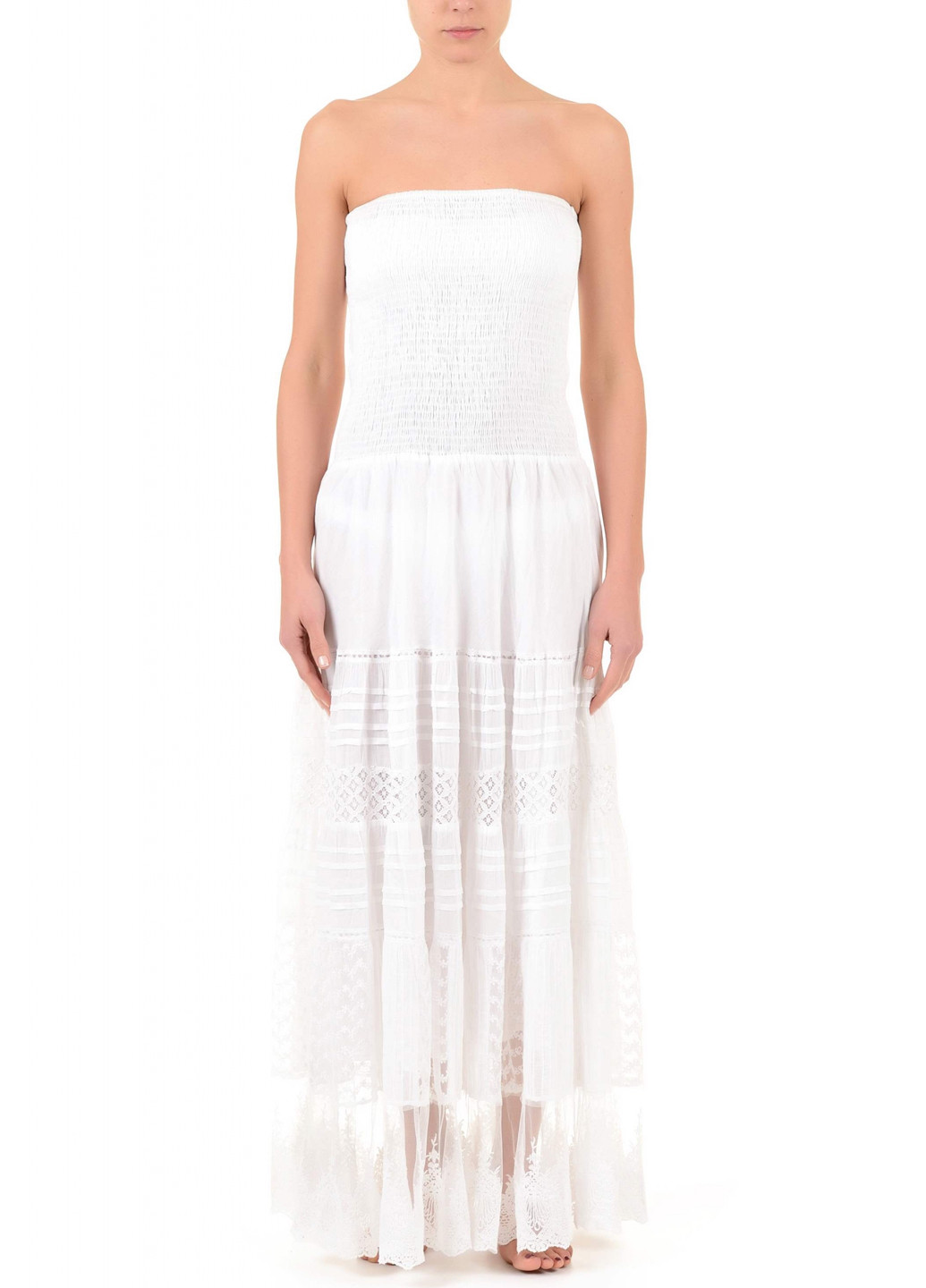 Белое пляжное платье клеш Iconique однотонное