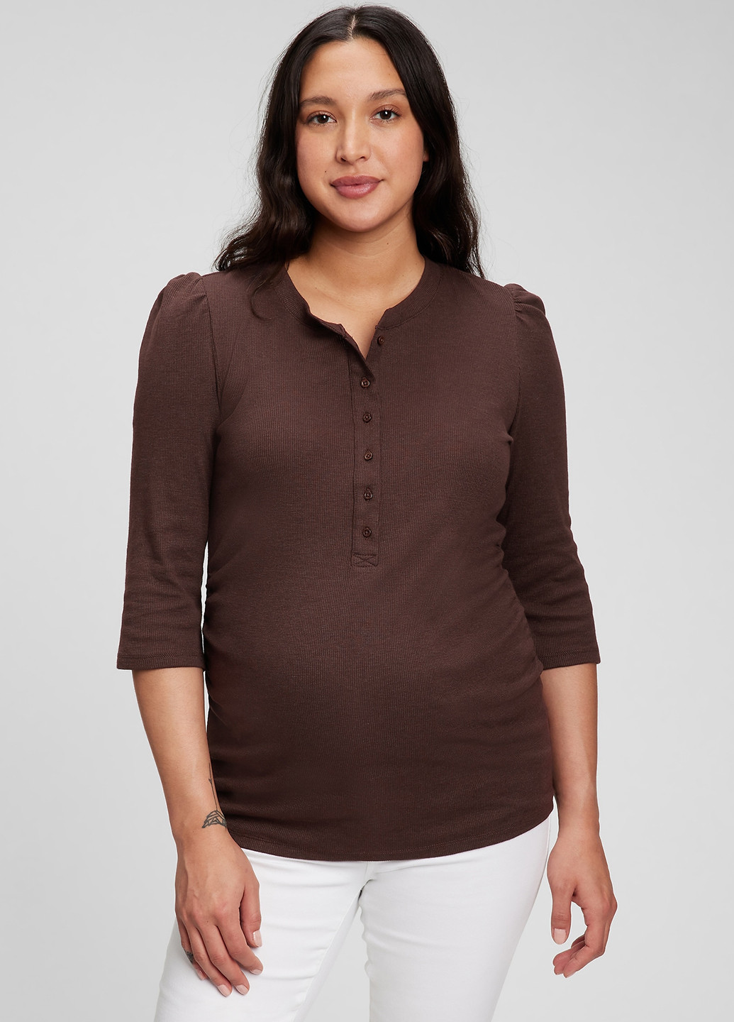 Темно-коричнева демісезонна блуза для вагітних Gap