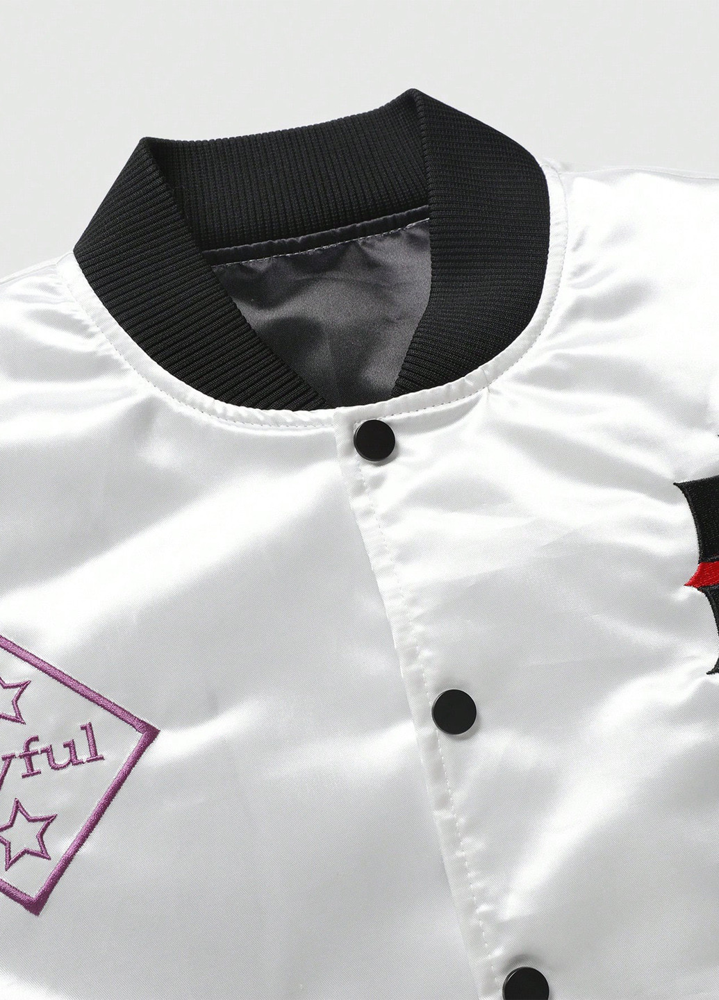 Чорно-біла демісезонна куртка байкерська SHEIN