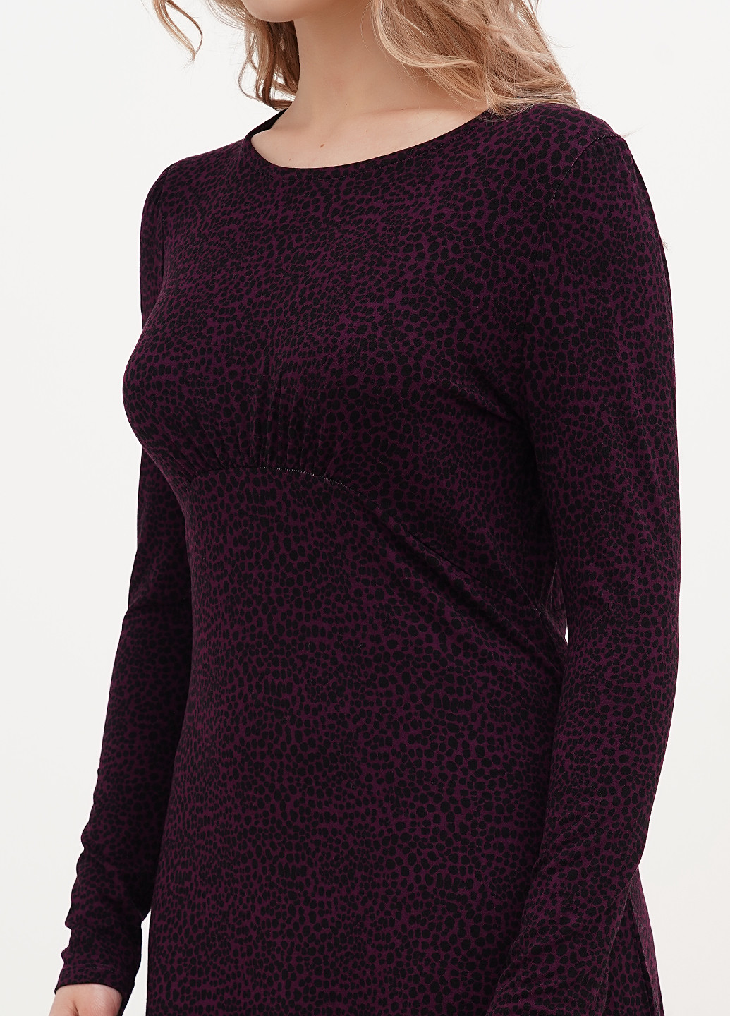 Сливовое кэжуал платье клеш George с животным (анималистичным) принтом