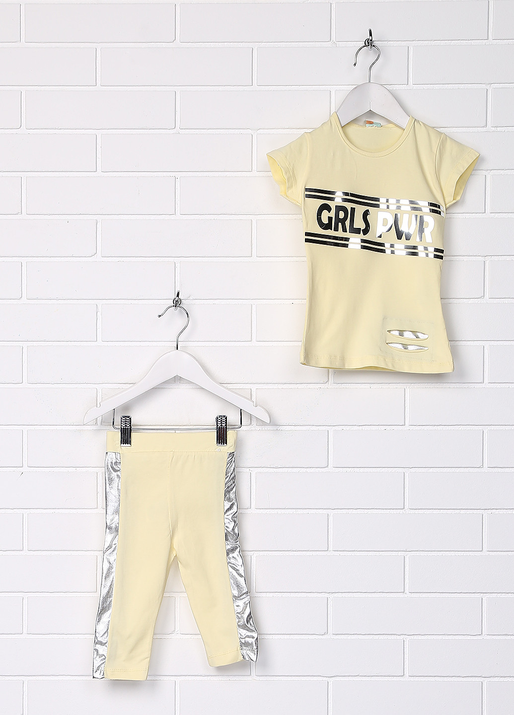 Желтый летний комплект (футболка, леггинсы) Popshopsgirls