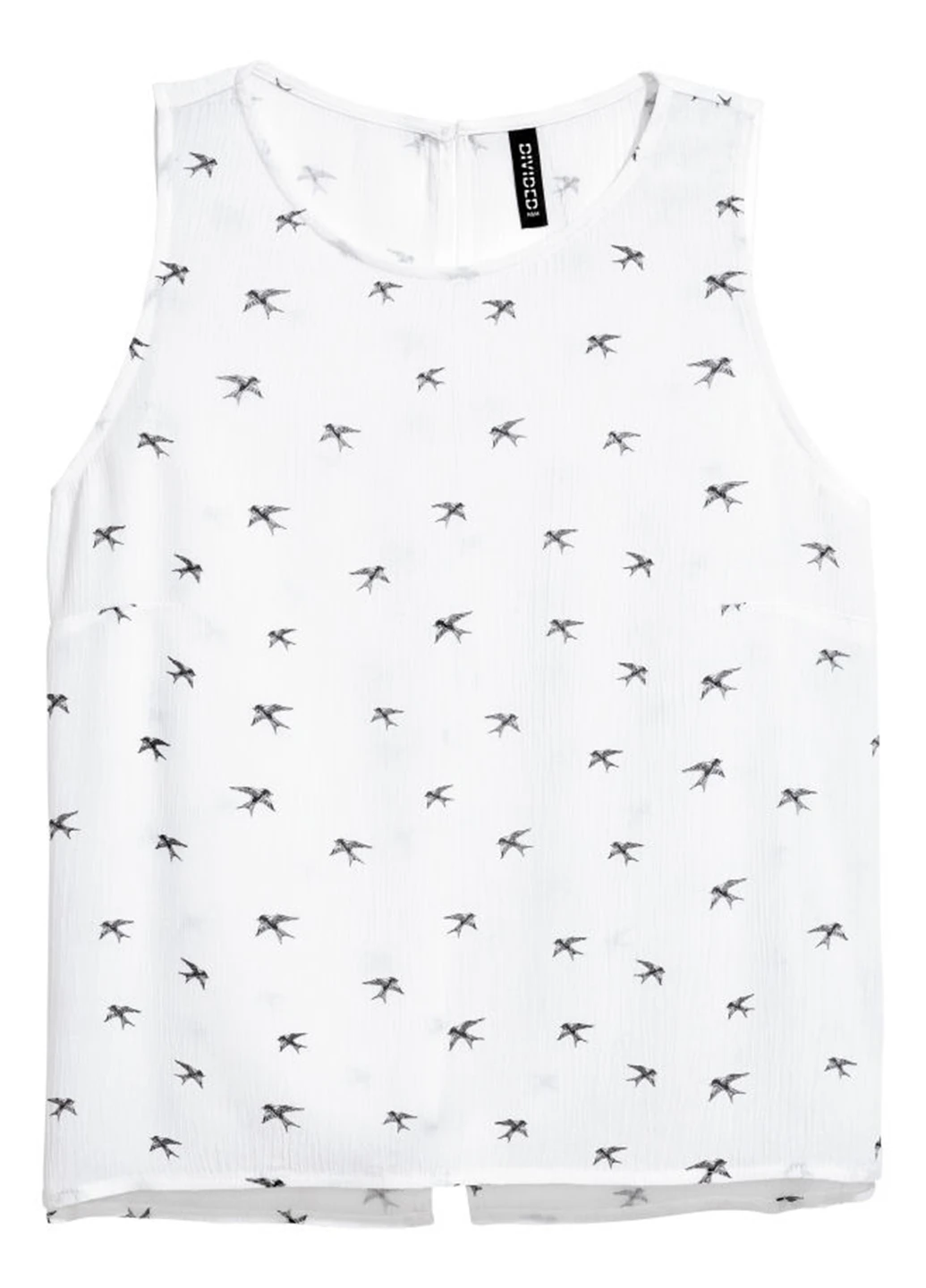 Белая с анималистичным узором блузка H&M летняя