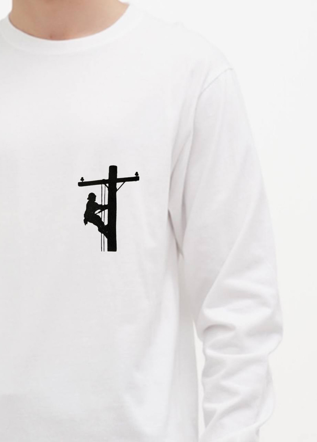 Лонгслів Gildan малюнок молочний кежуали бавовна, трикотаж