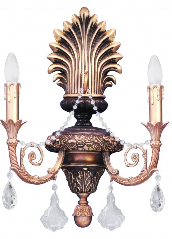 Бра настенное накладное в спальню хрустальное свеча BCL-183W/2 Brille (253894404)