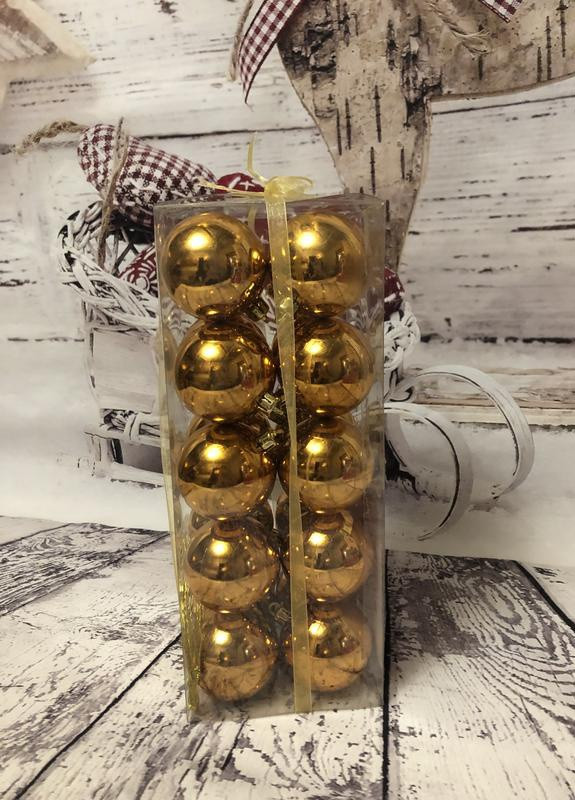 Набір ялинкових кульок (20шт) Livarno золотий пластик