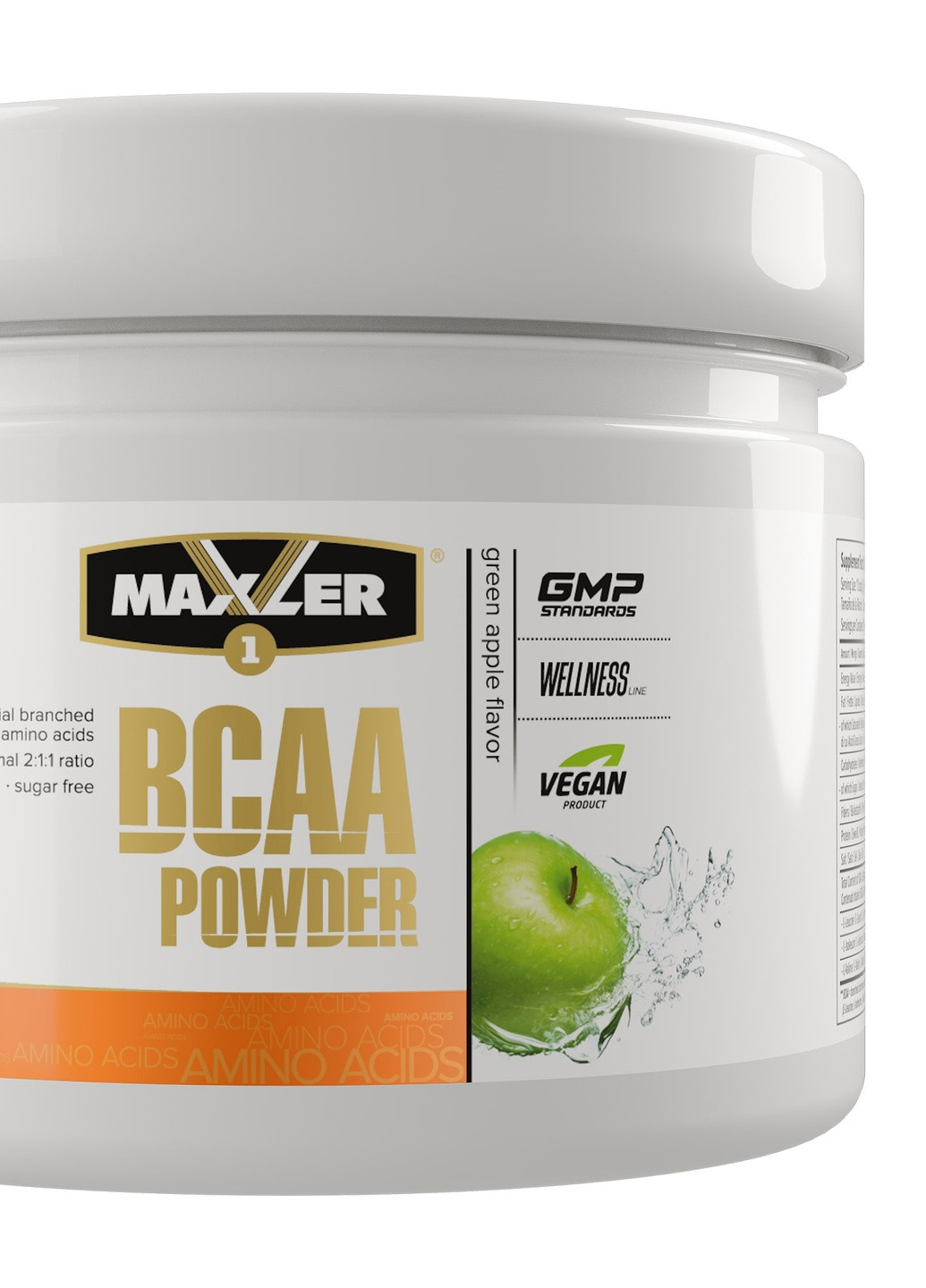 Аминокислоты BCAA Powder 210g Зеленое яблоко Maxler (253184196)