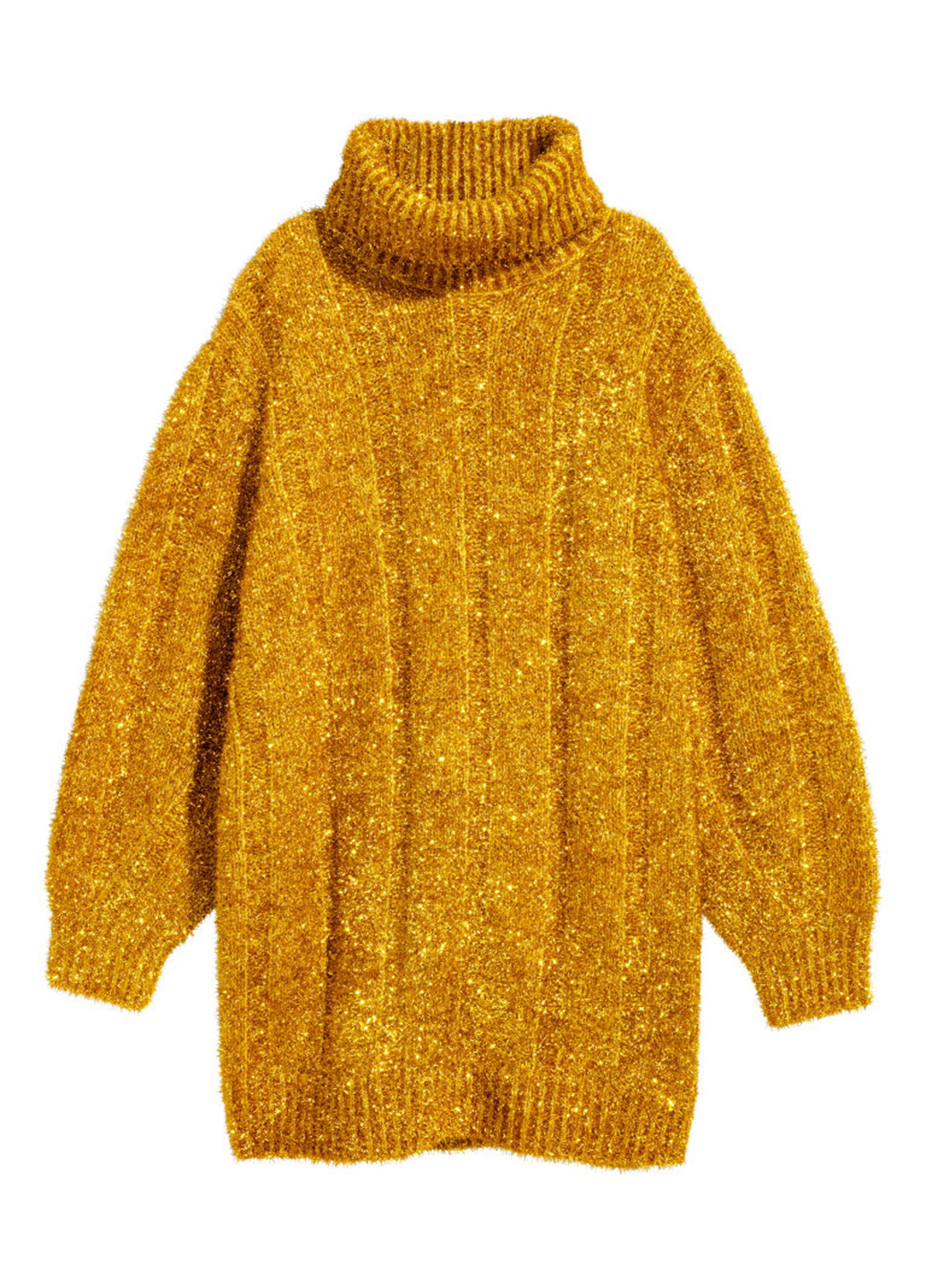 Золотистое кэжуал платье платье-водолазка H&M меланжевое