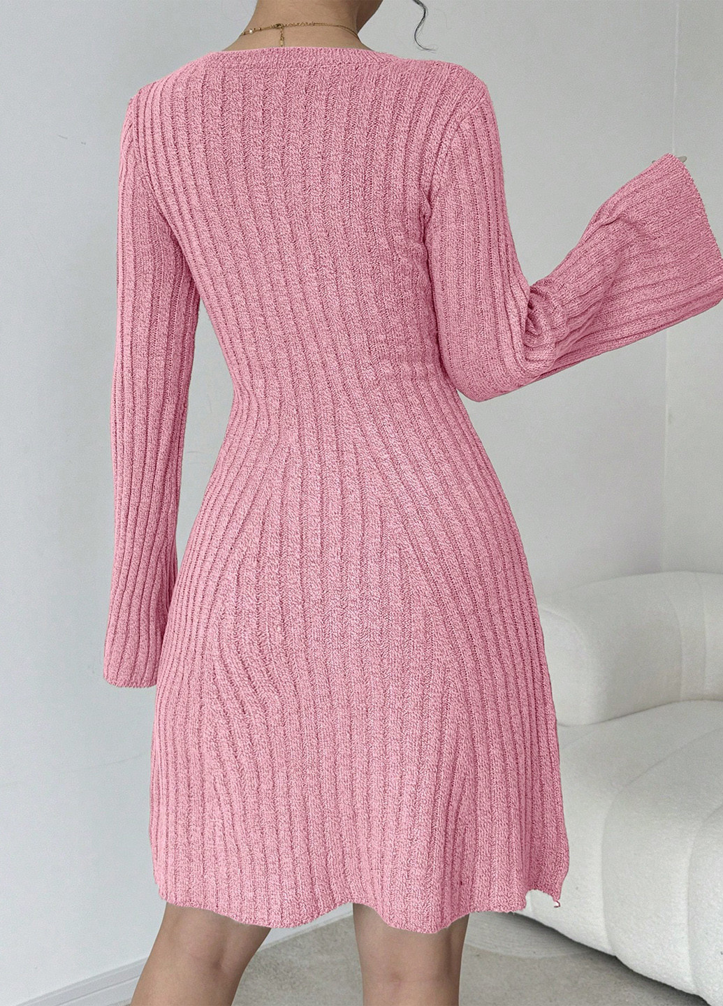 Рожева кежуал сукня сукня светр SHEIN однотонна