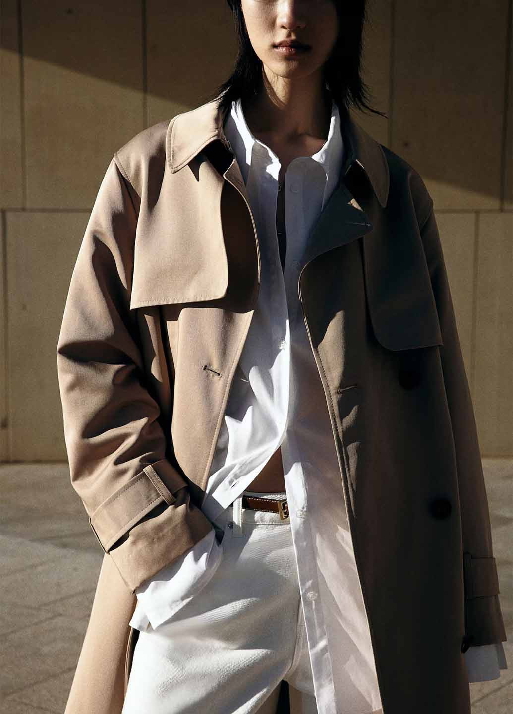 Плащ H&M тренчкот на пуговицах демисезон (367100777)