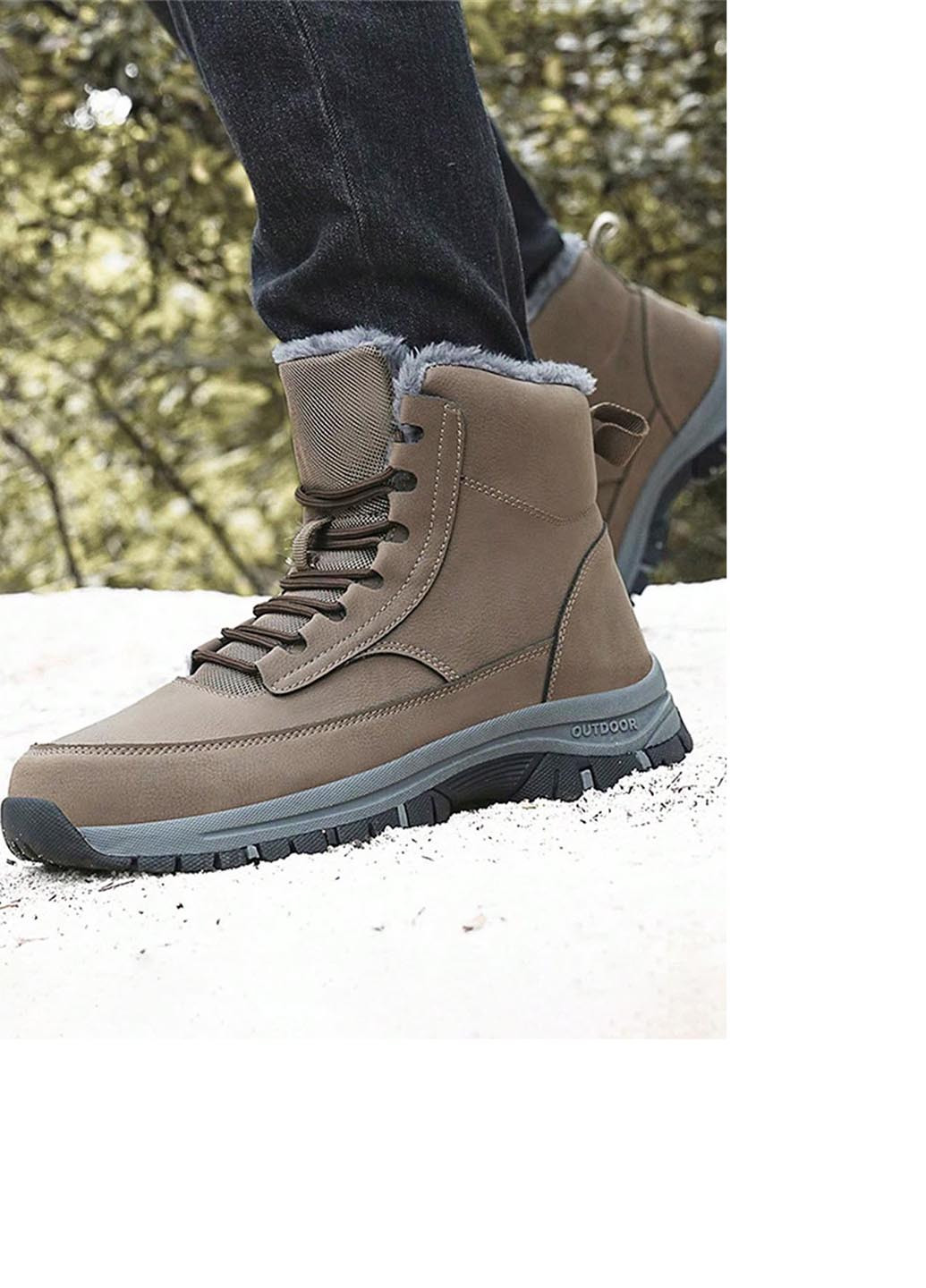 Хаки зимние ботинки SHEIN