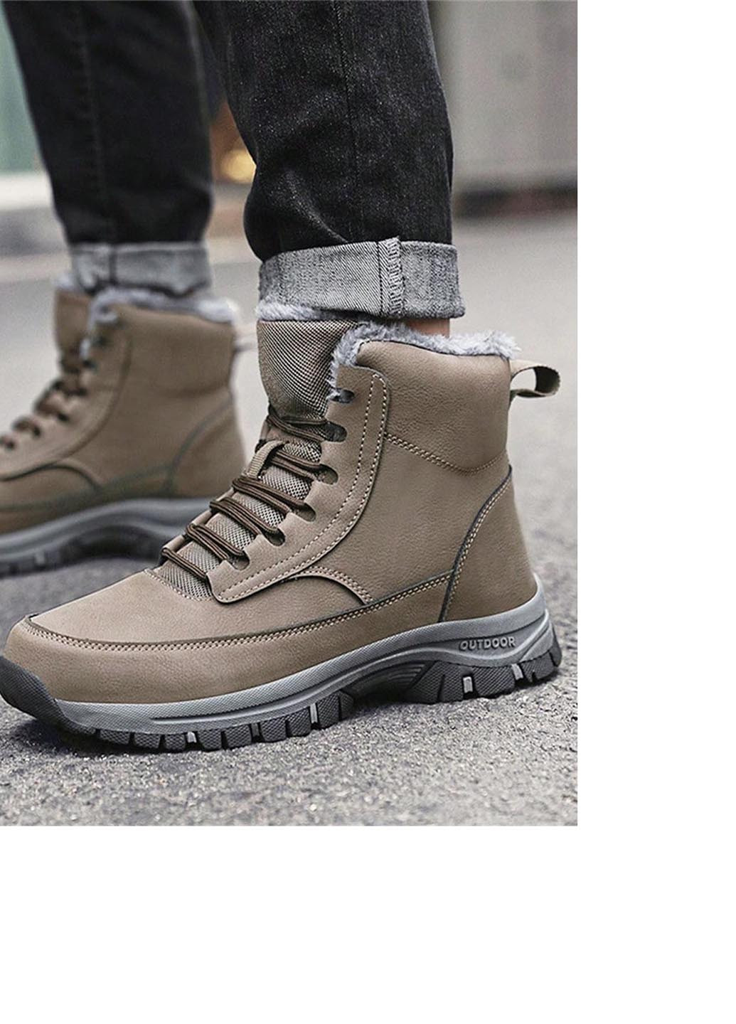 Хаки зимние ботинки SHEIN