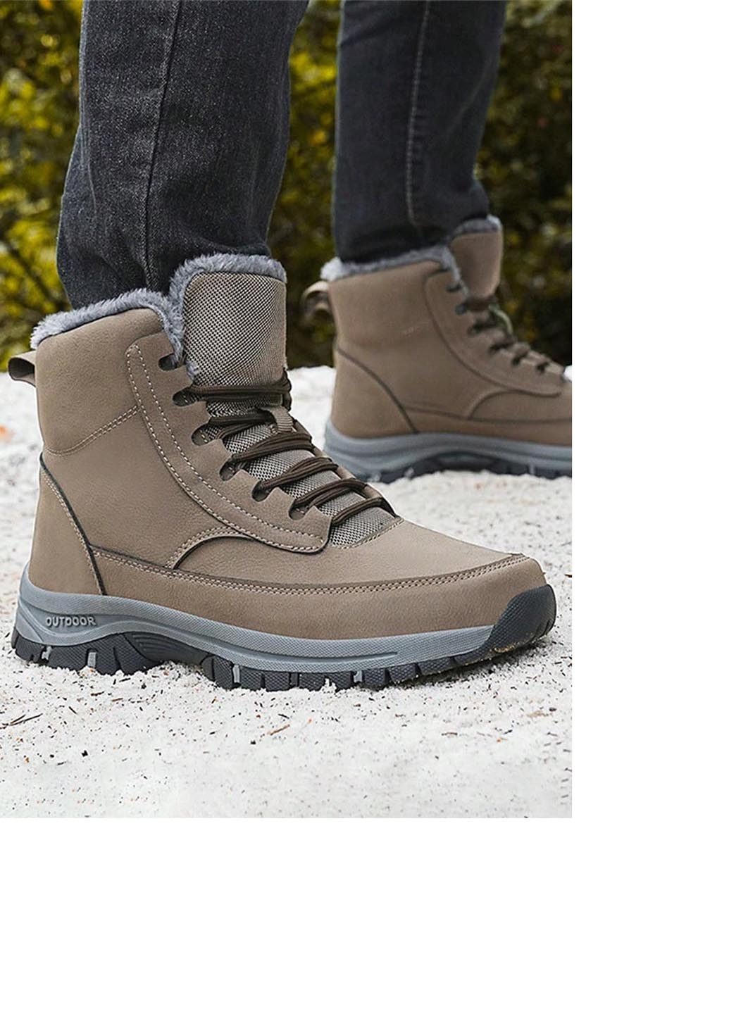 Хаки зимние ботинки SHEIN
