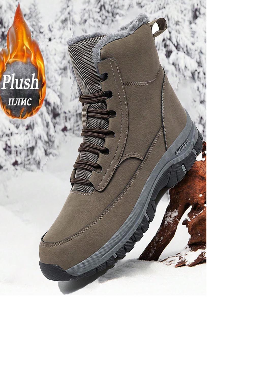 Хаки зимние ботинки SHEIN