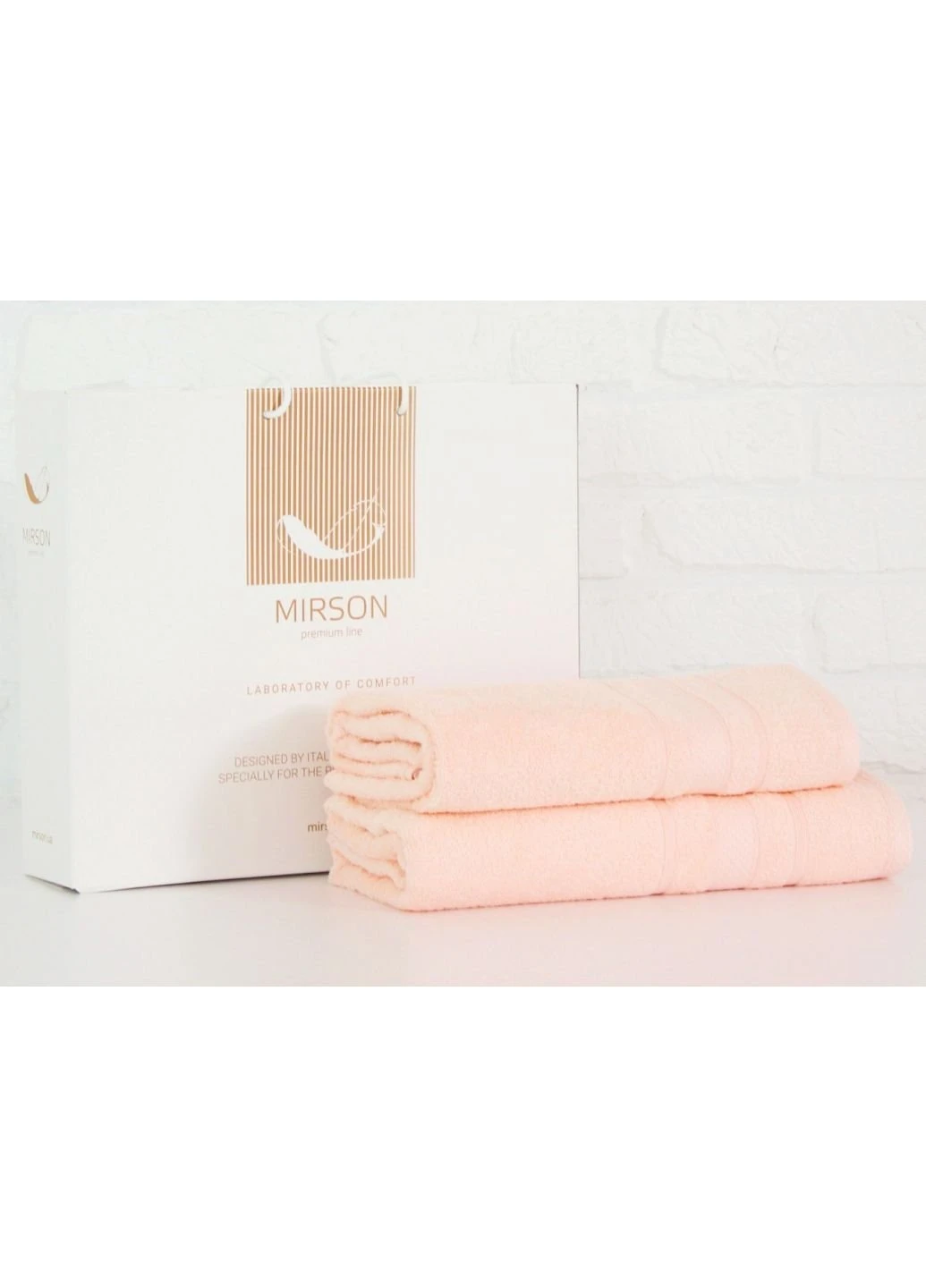 Полотенце MirSon набор банных №5080 Elite SoftNess Peach 50х90, 70х140 (2200003960846) No Brand персиковый
