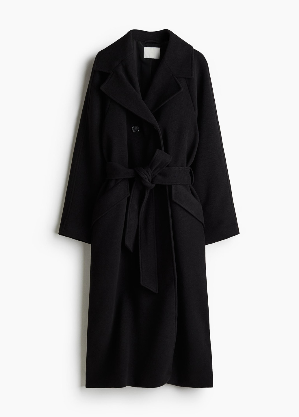 Черное демисезонное Пальто двубортное H&M