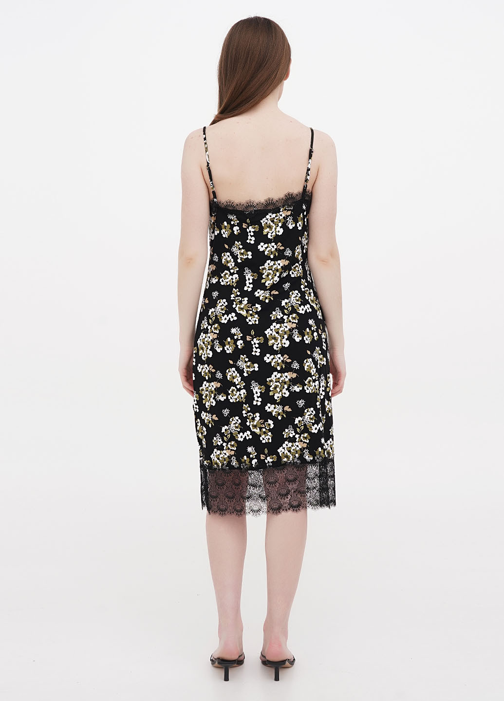Чорна кежуал сукня сукня-комбінація Michael Kors з квітковим принтом