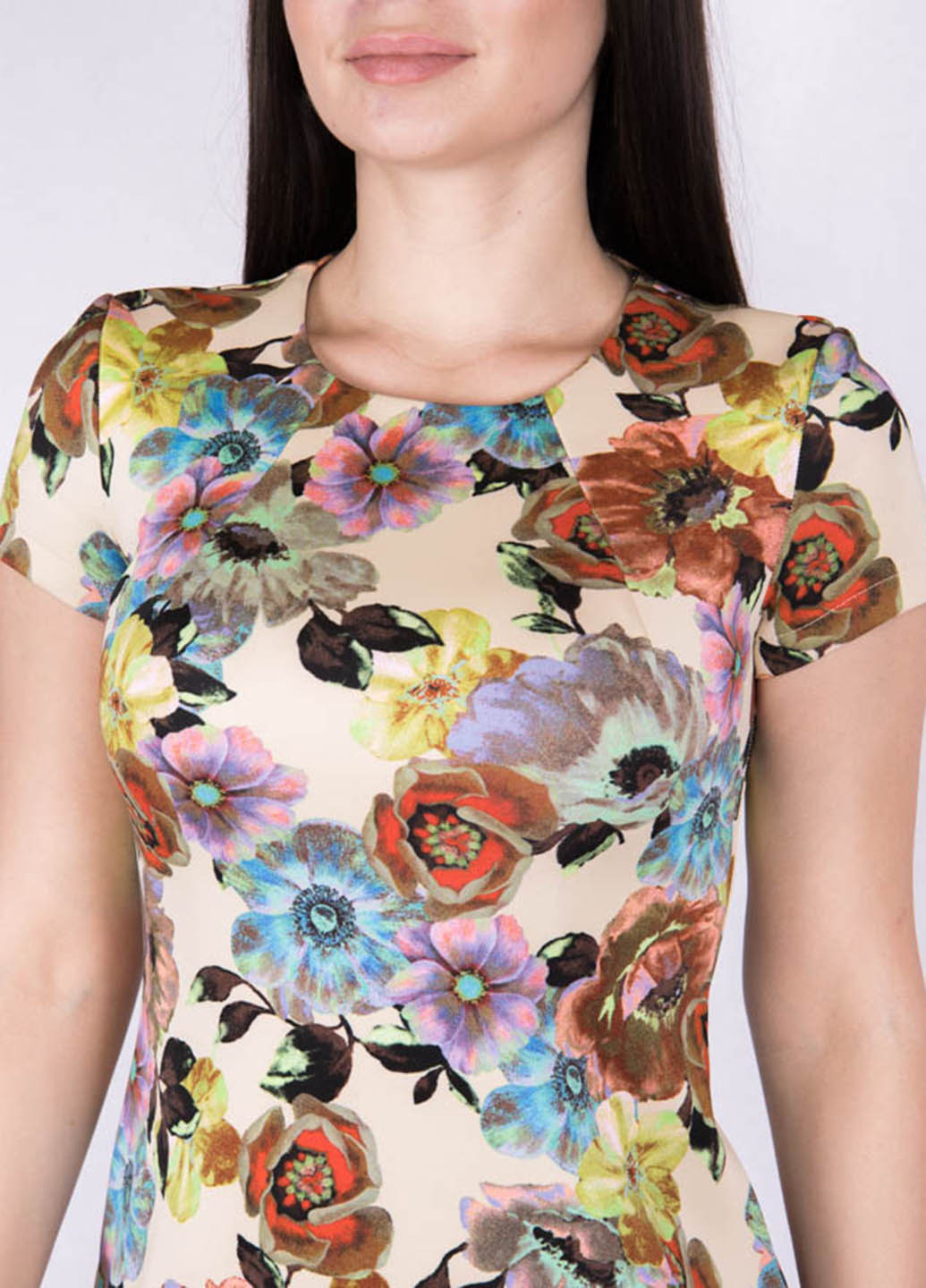 Комбинированное кэжуал платье Time of Style с цветочным принтом