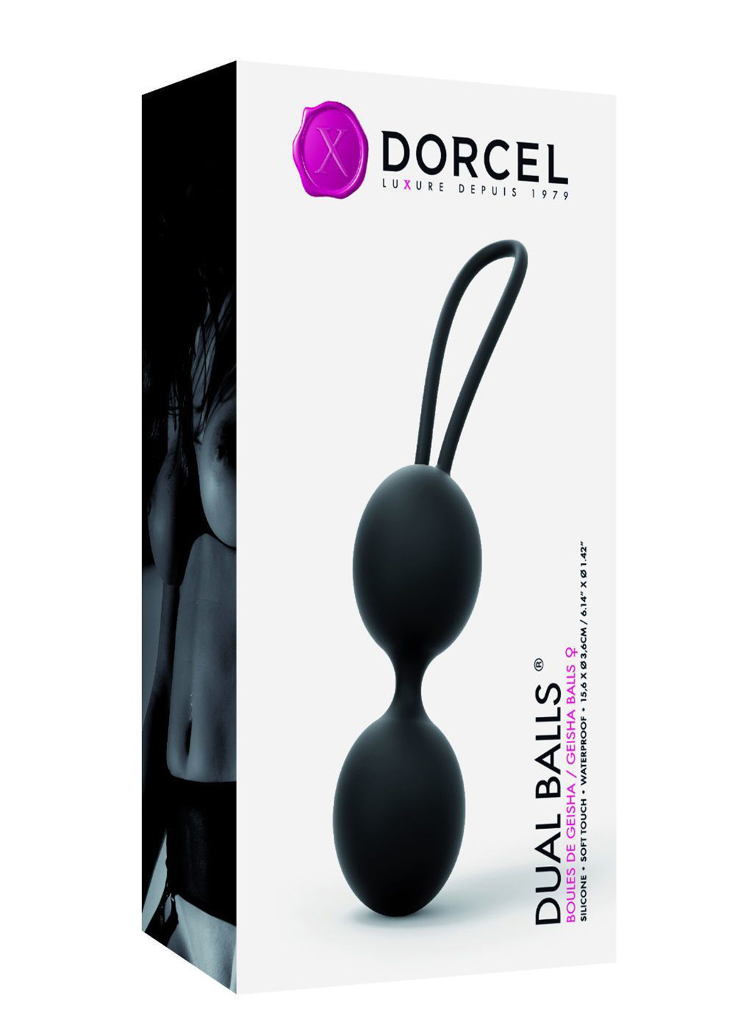 Вагинальные шарики Dual Balls Black, диаметр 3,6см, вес 55гр Dorcel (254150642)